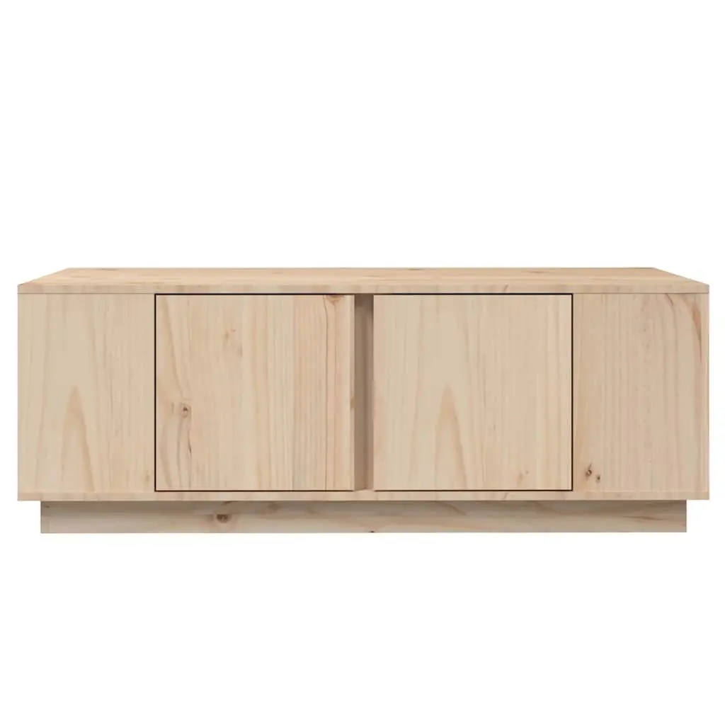 Solid Pine Wood Coffee Table with Storage Compartment