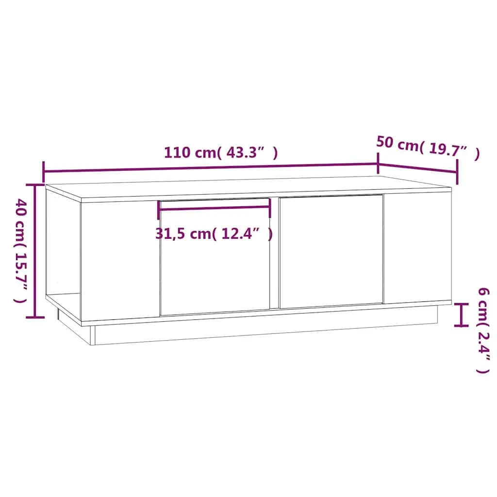 Solid Pine Wood Coffee Table with Storage Compartment