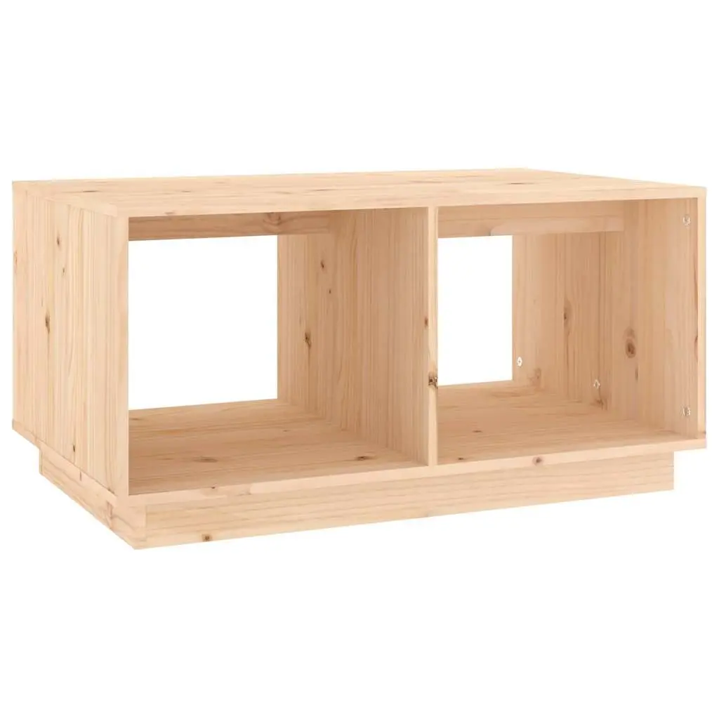 Solid Pine Wood Coffee Table with Storage Compartments