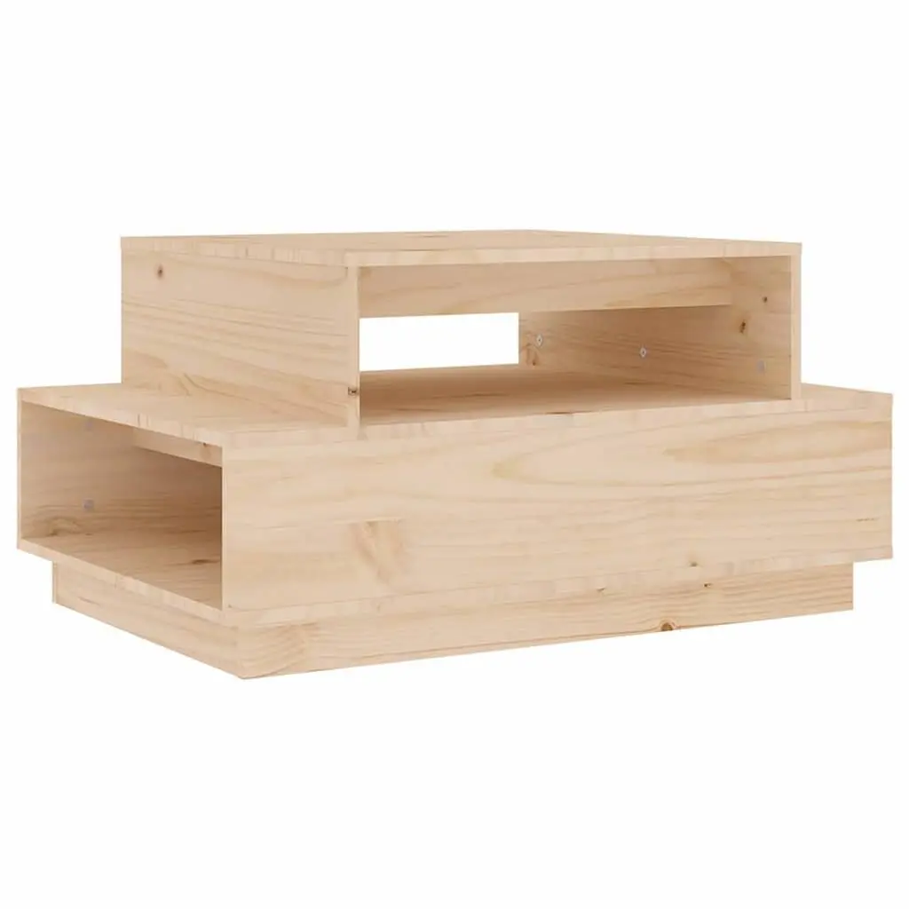 Brown Solid Pine Coffee Table for Living Rooms
