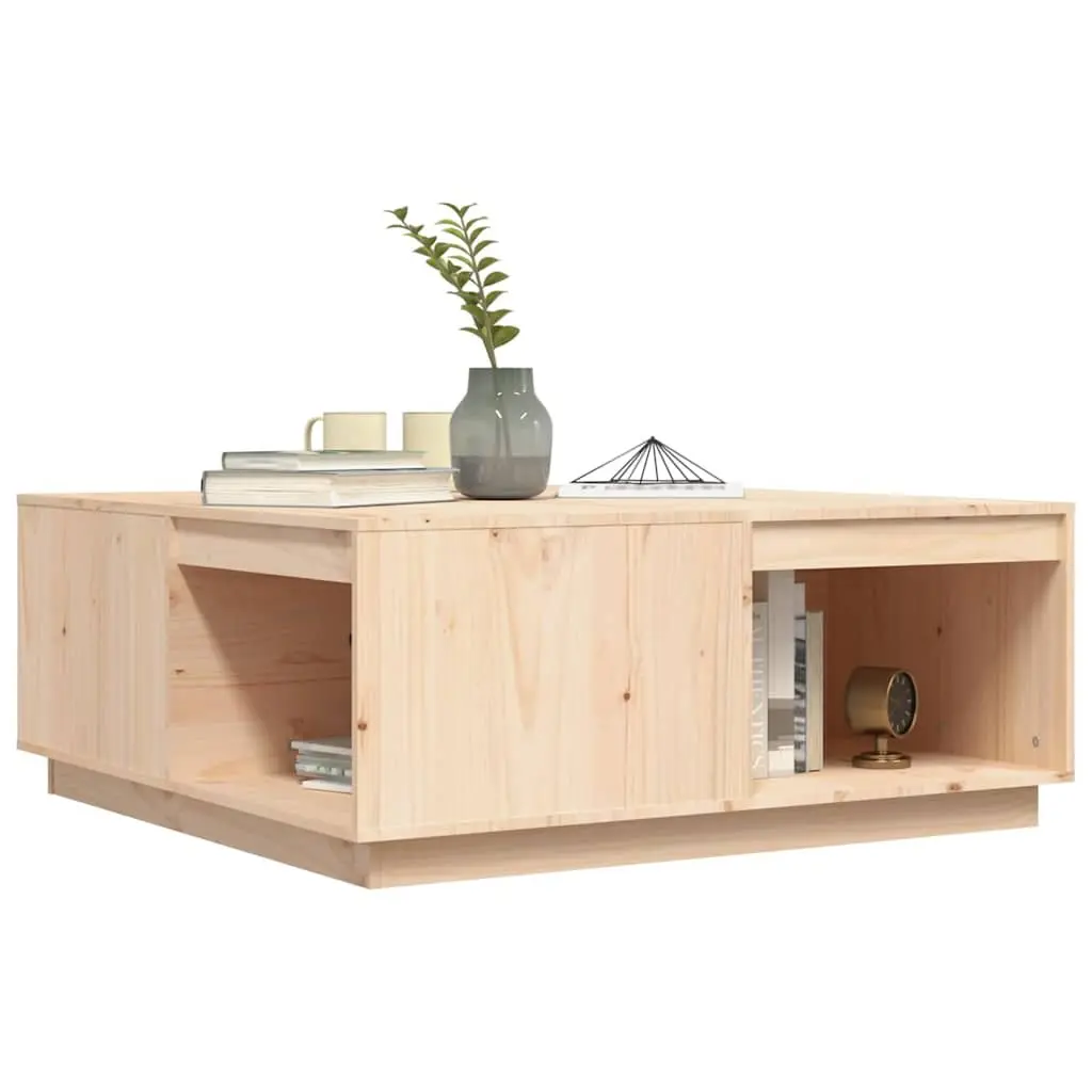 Coffee Table Solid Pine Wood 100x101x40.5cm Brown
