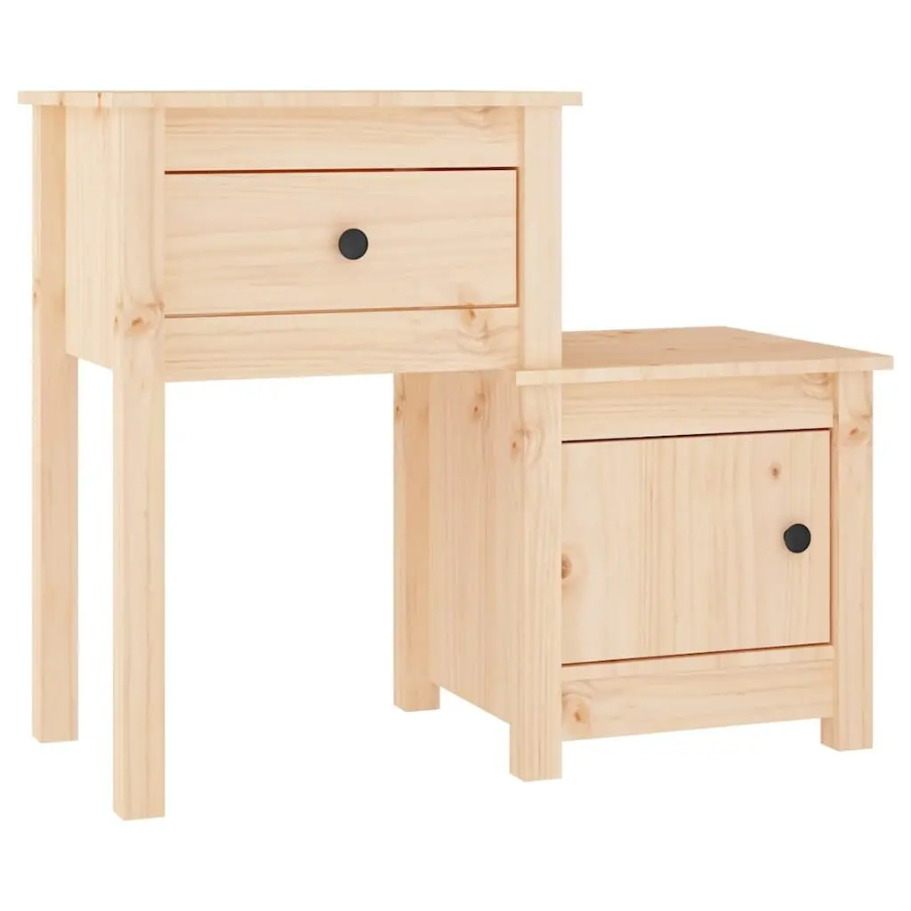 Solid Pine Bedside Cabinet with Drawer and Door