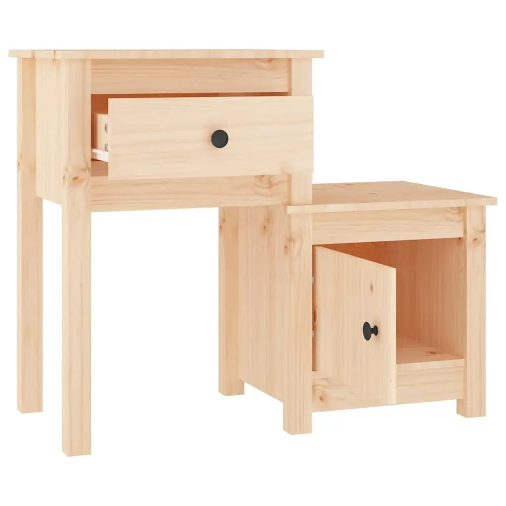 Solid Pine Bedside Cabinet with Drawer and Door