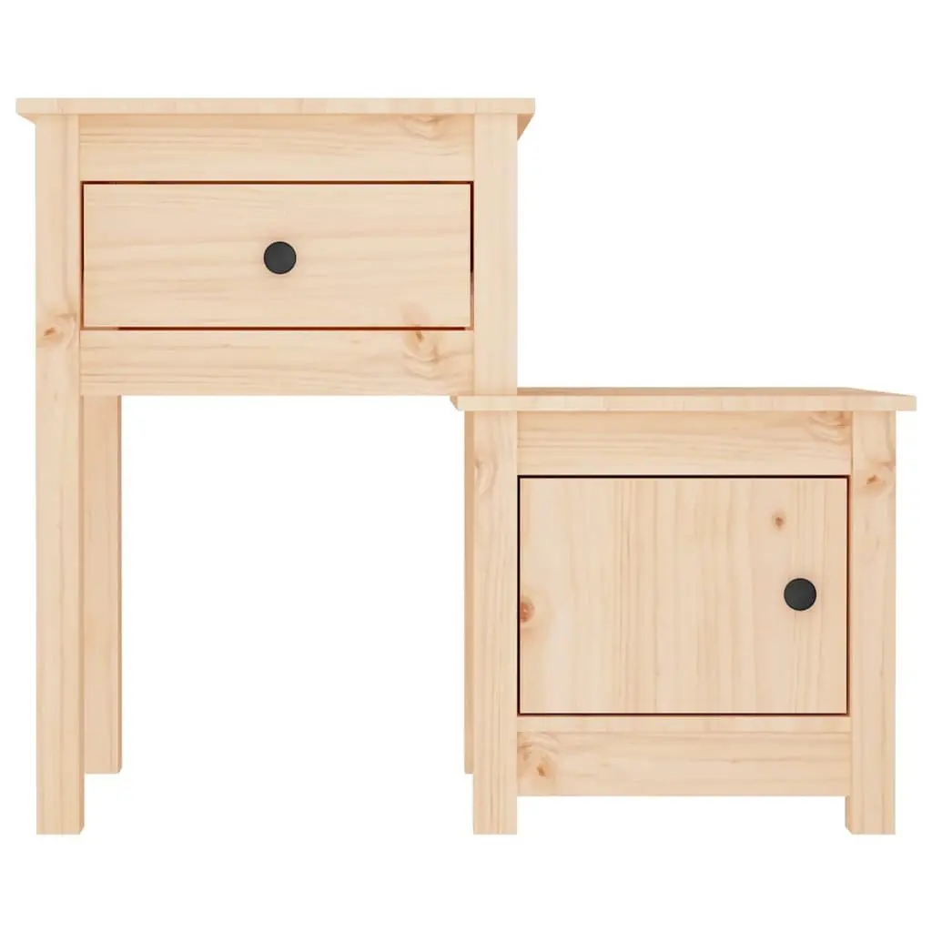 Solid Pine Bedside Cabinet with Drawer and Door