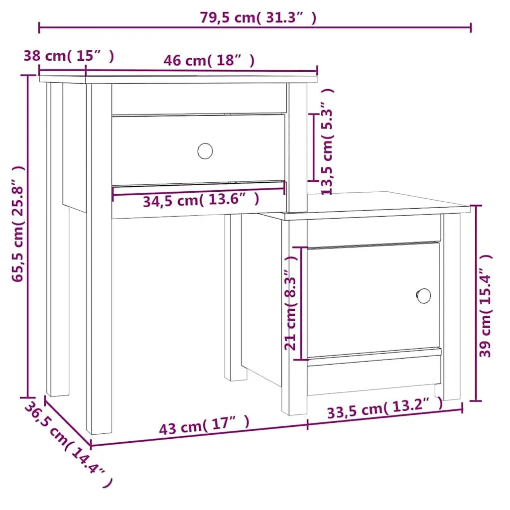 Solid Pine Bedside Cabinet with Drawer and Door