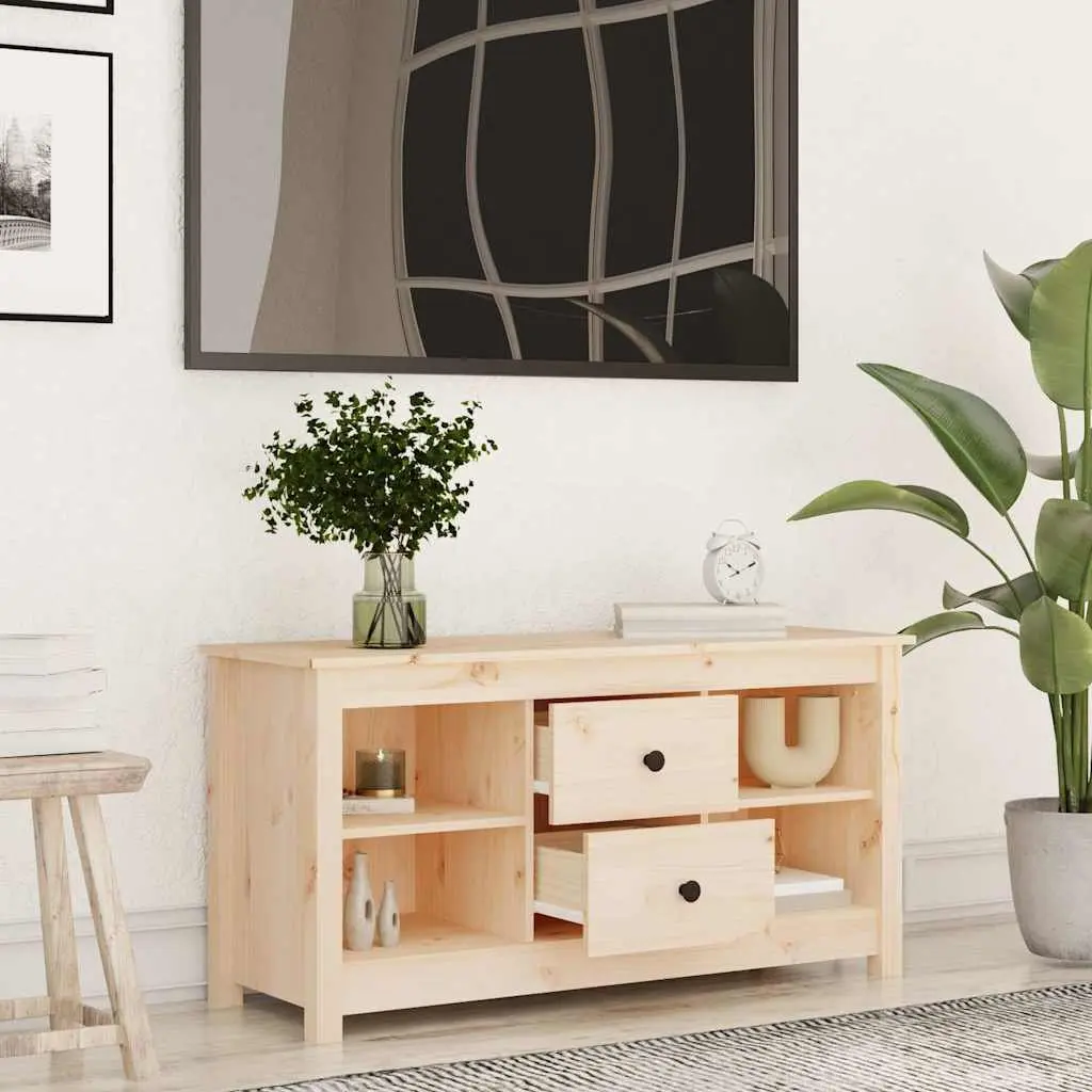 TV Cabinet in Solid Pine Wood with Ample Storage