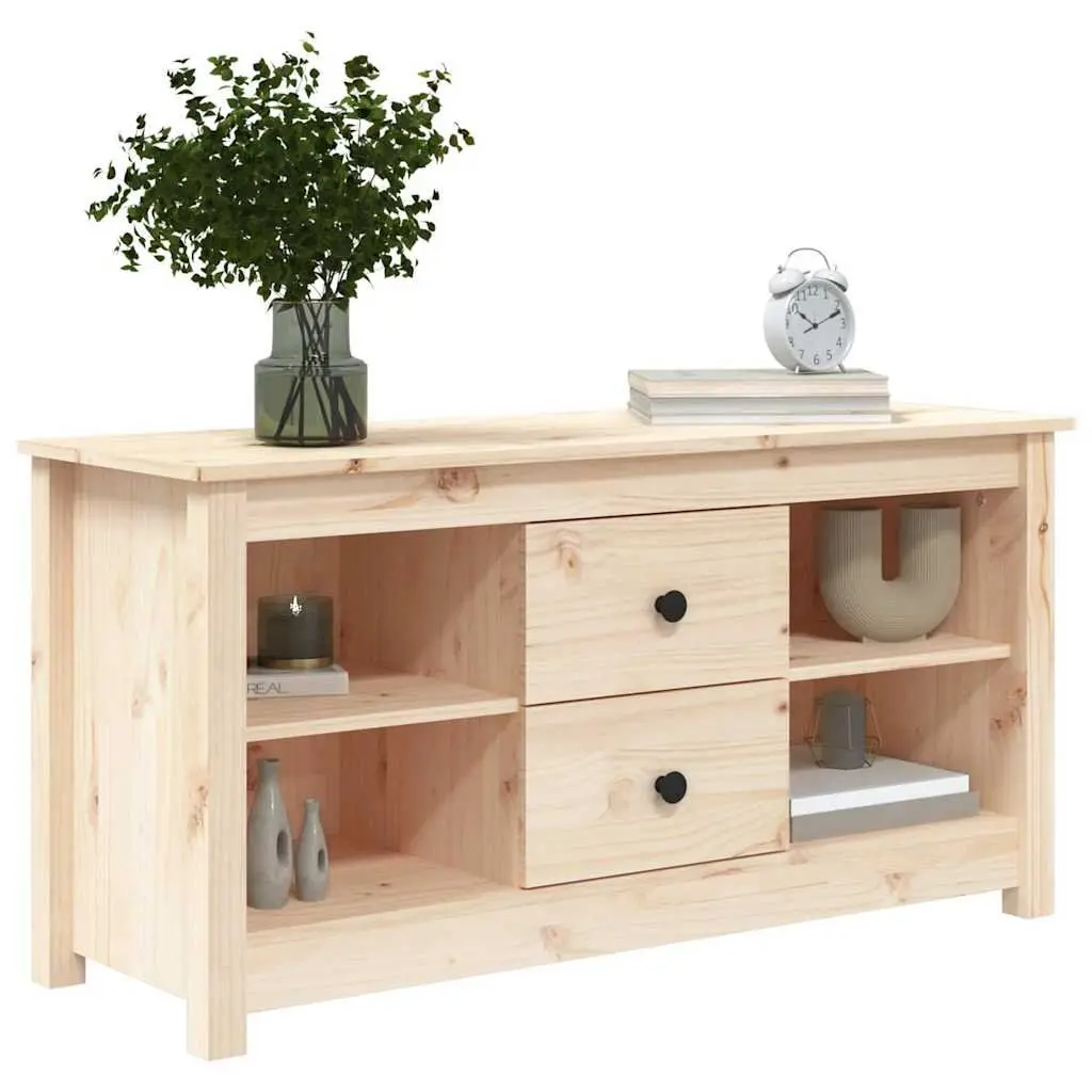 TV Cabinet in Solid Pine Wood with Ample Storage