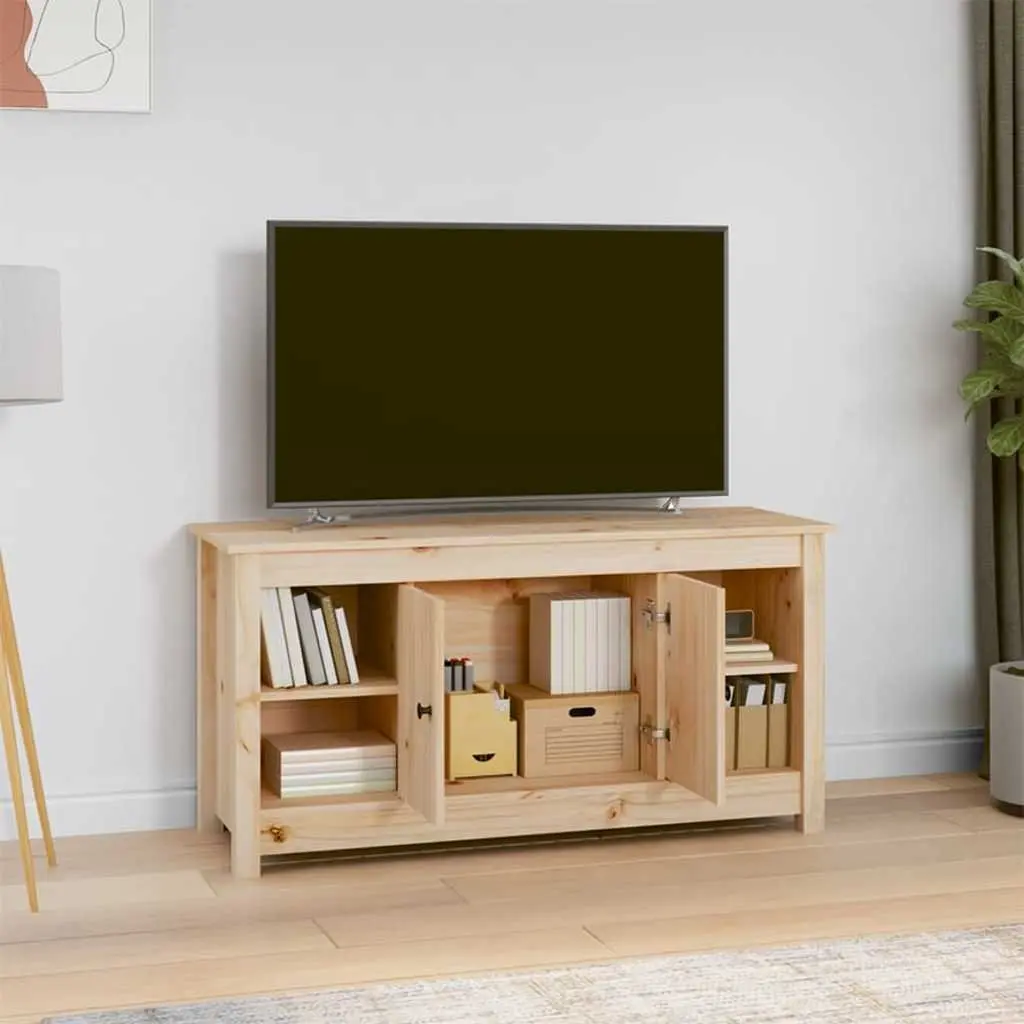 TV Cabinet Solid Pine Wood 103x36.5x52 cm Brown