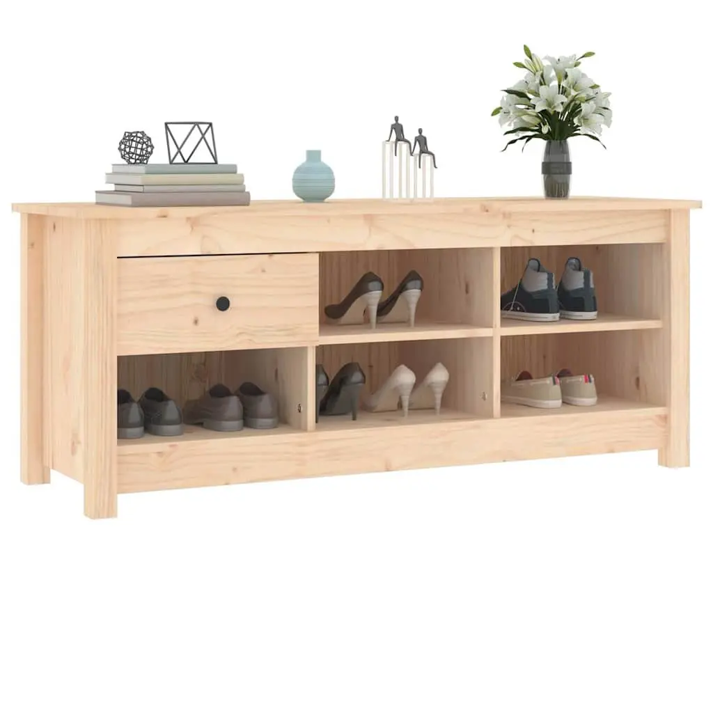 Shoe Cabinet Solid Pine Wood 110x38x45.5 cm Brown Storage Rack Organiser Cupboard