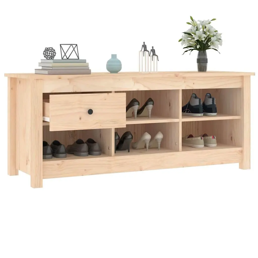 Shoe Cabinet Solid Pine Wood 110x38x45.5 cm Brown Storage Rack Organiser Cupboard