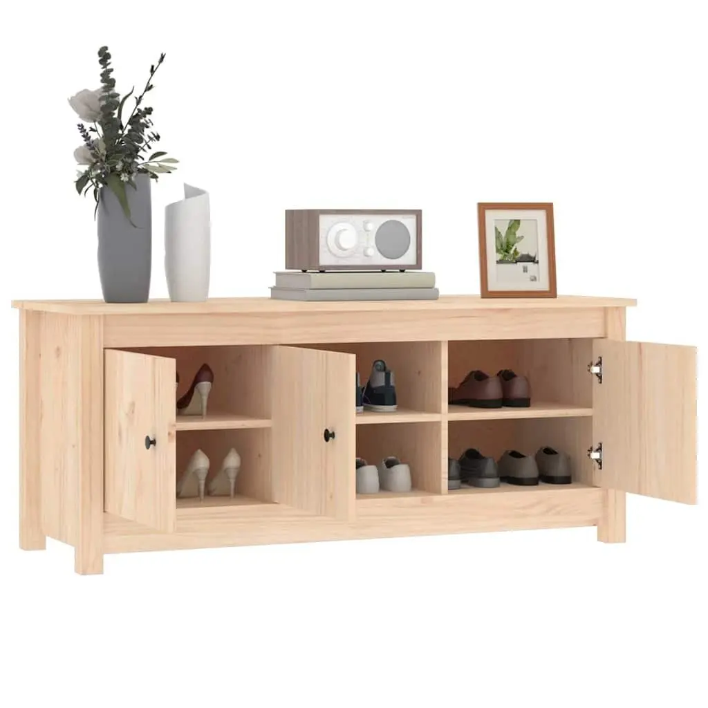 Solid Pine Wooden Shoe Cabinet with 6 Compartments