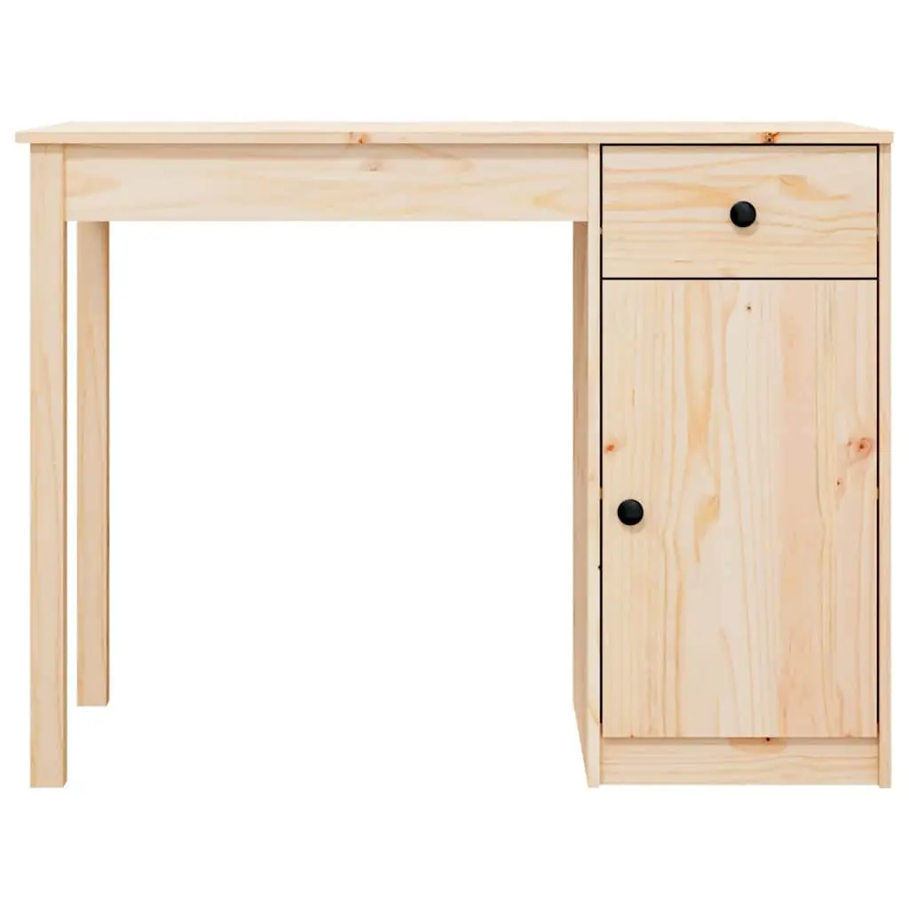 Solid Wood Pine Desk 100x50x75cm Brown