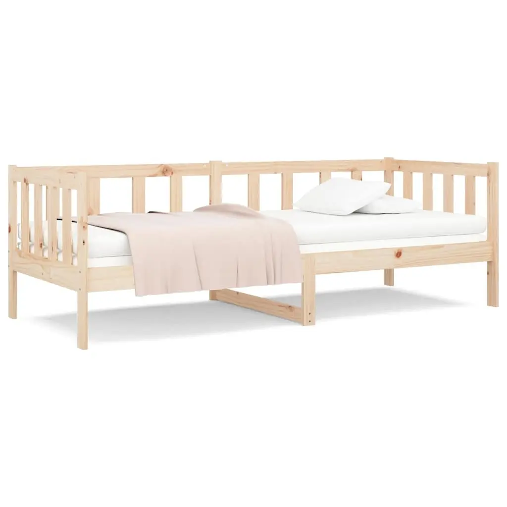 Day Bed Pine Wood 90x190 cm Brown Frame