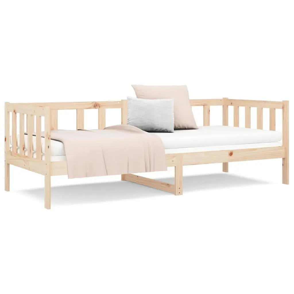 Day Bed Pine Wood 90x190 cm Brown Frame