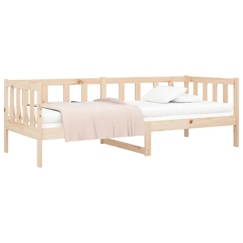 Day Bed Pine Wood 90x190 cm Brown Frame