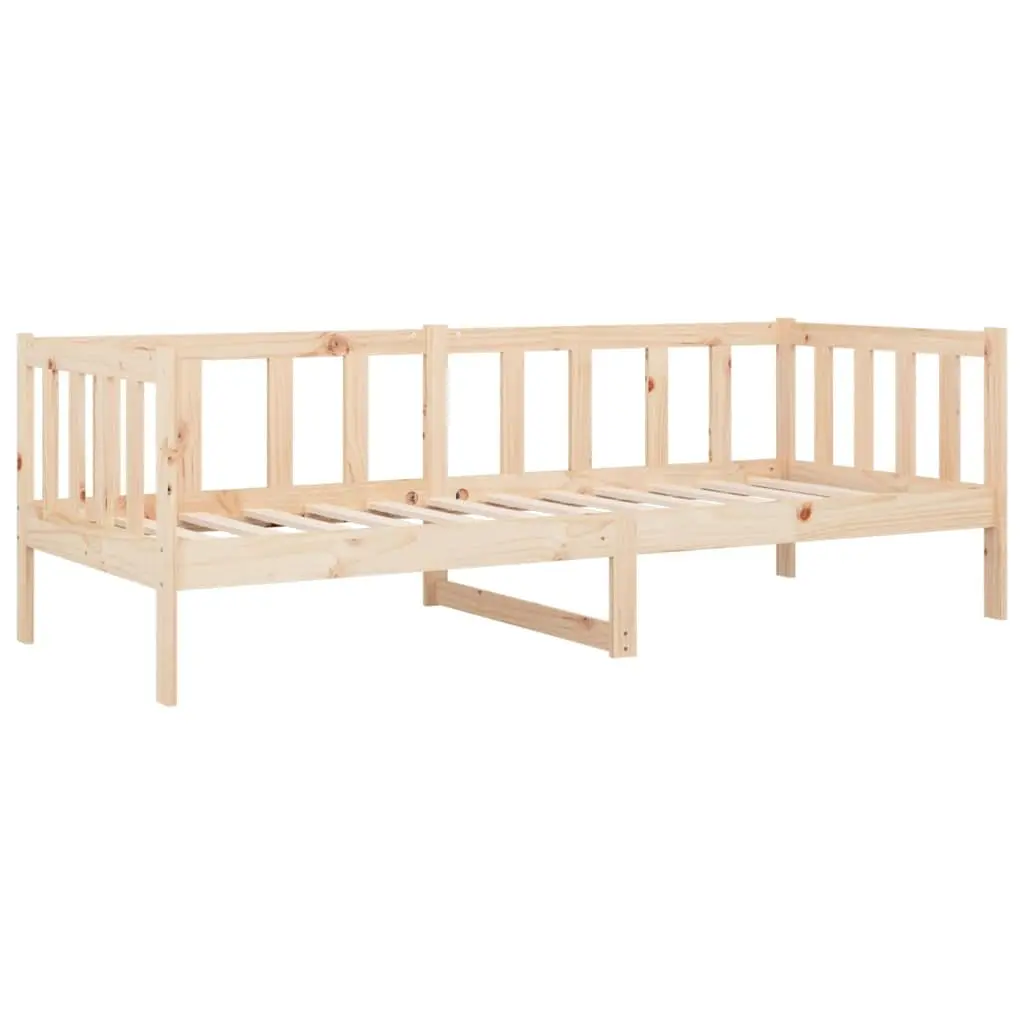 Day Bed Pine Wood 90x190 cm Brown Frame