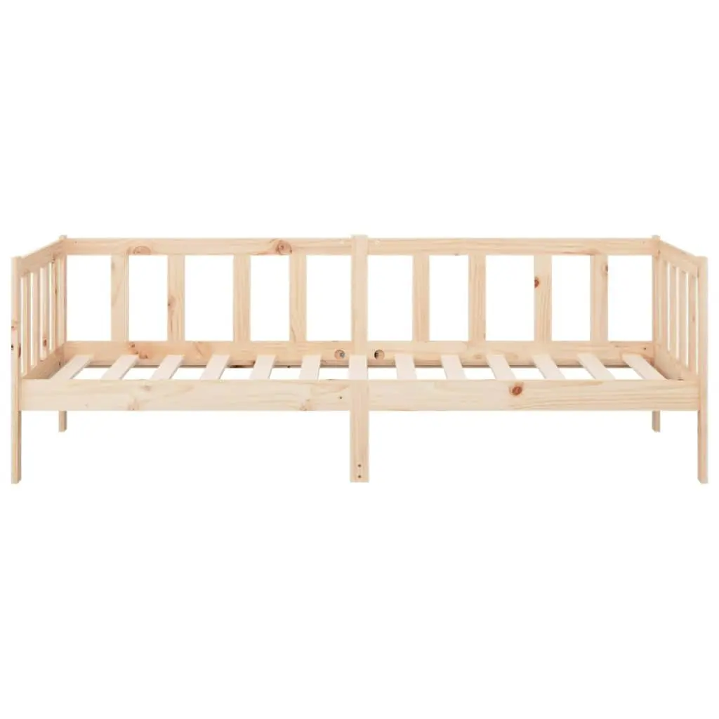 Day Bed Pine Wood 90x190 cm Brown Frame