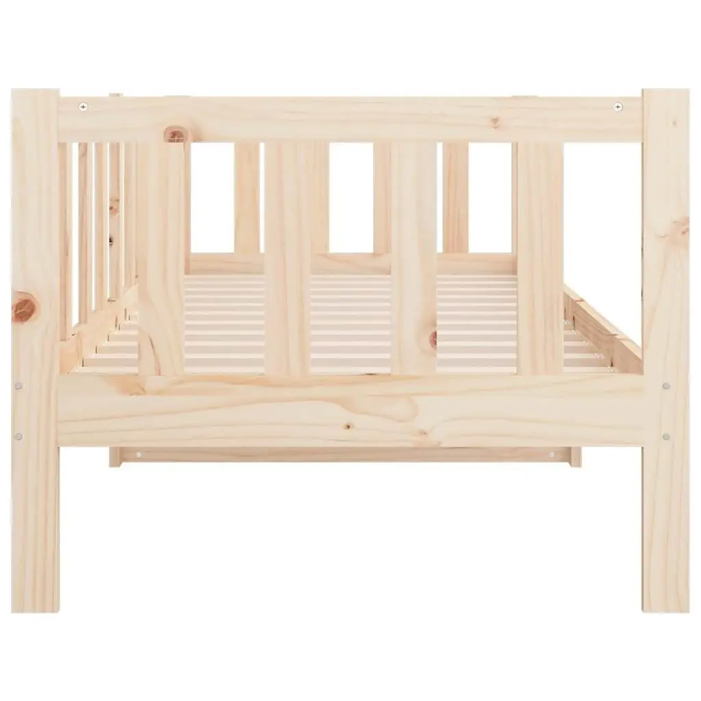 Day Bed Pine Wood 90x190 cm Brown Frame