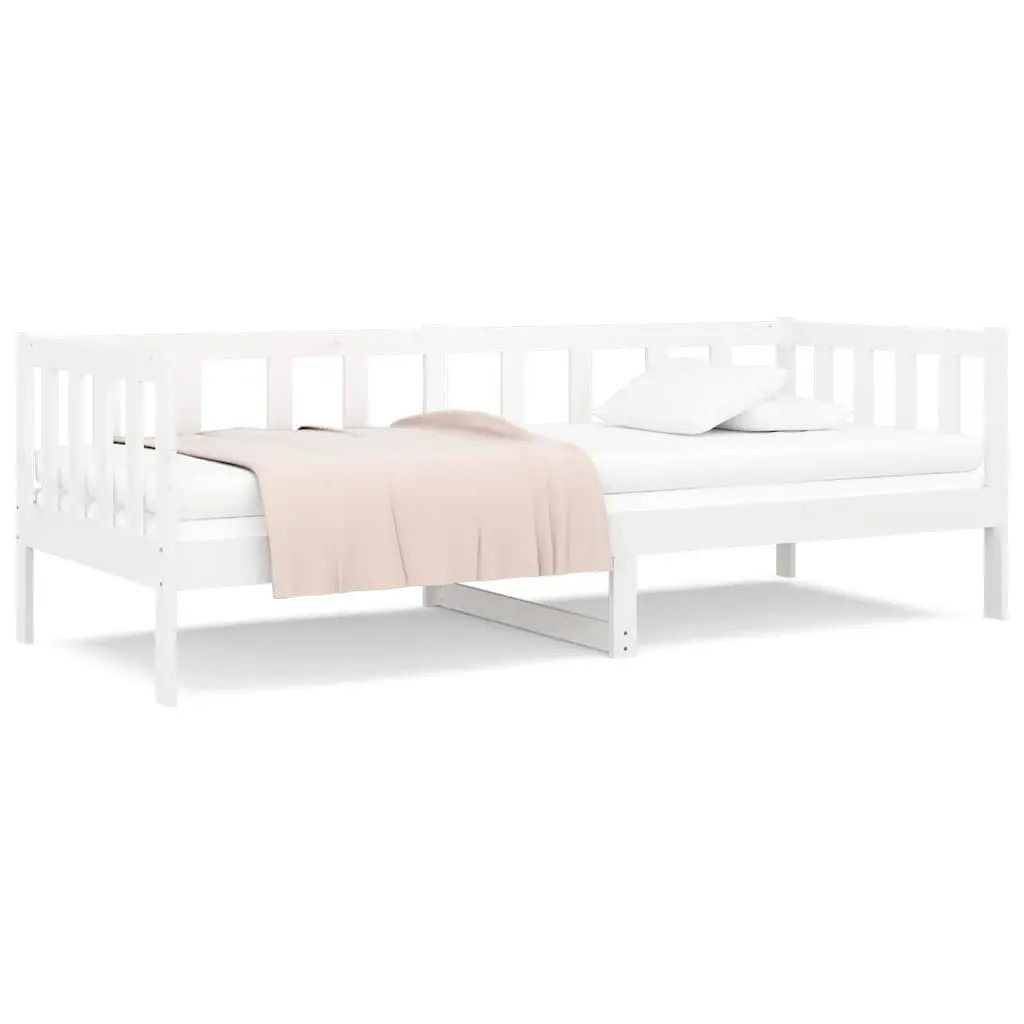 Solid Pine Wood Day Bed in White 90x190 cm