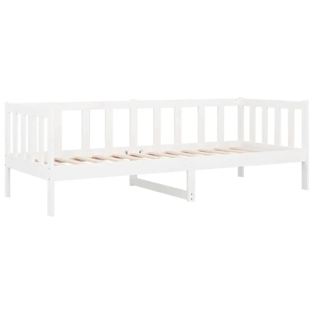 Solid Pine Wood Day Bed in White 90x190 cm