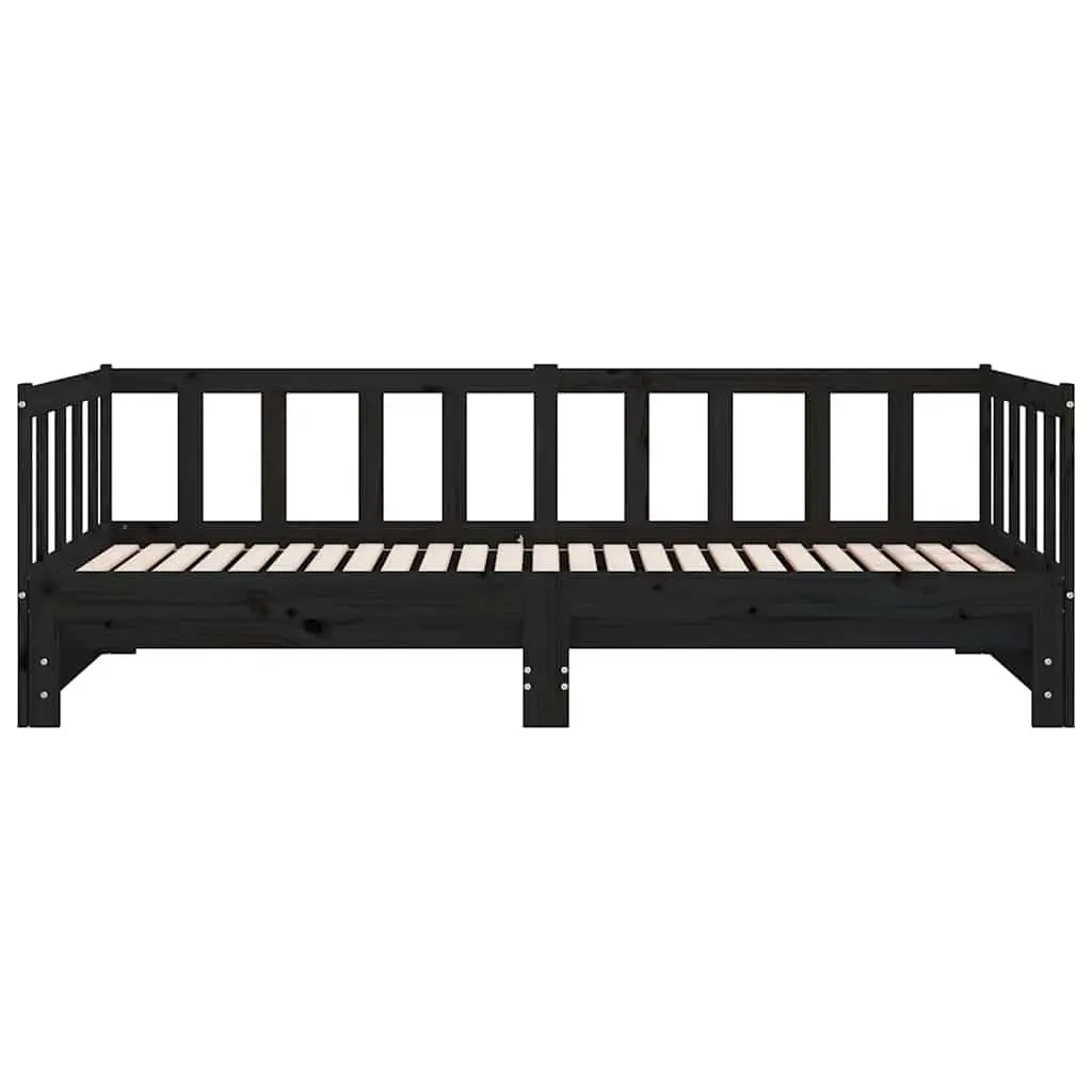 Black Wooden Day Bed with Pull-out Feature