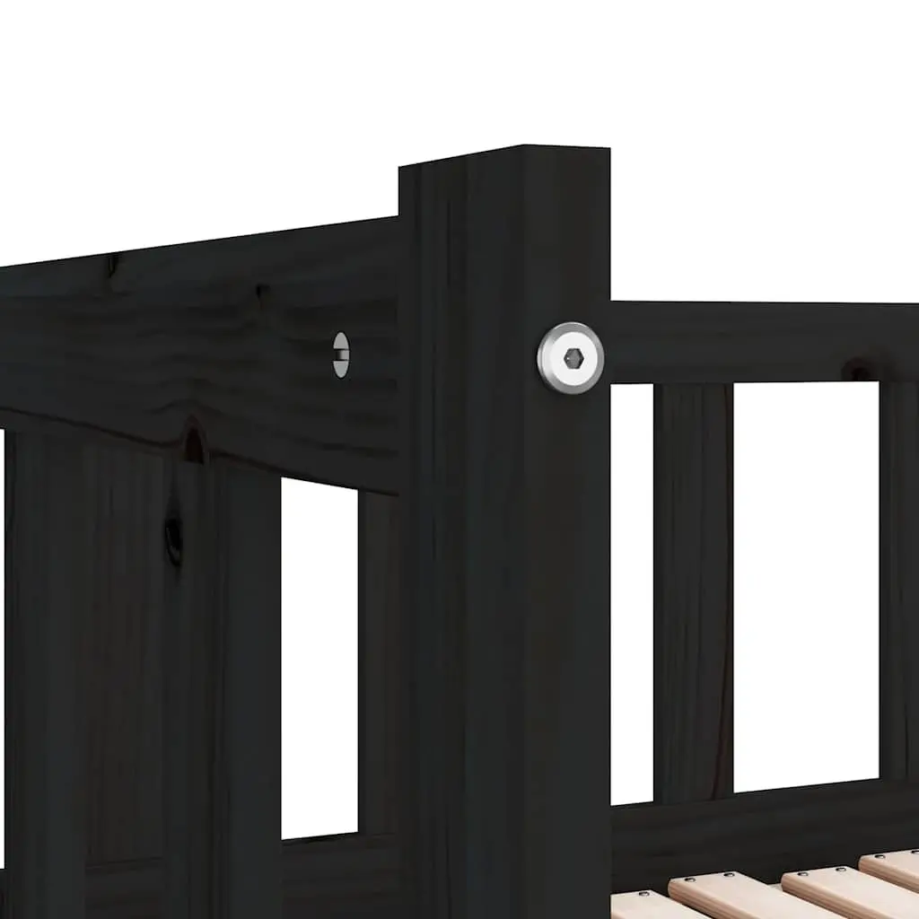 Black Wooden Day Bed with Pull-out Feature