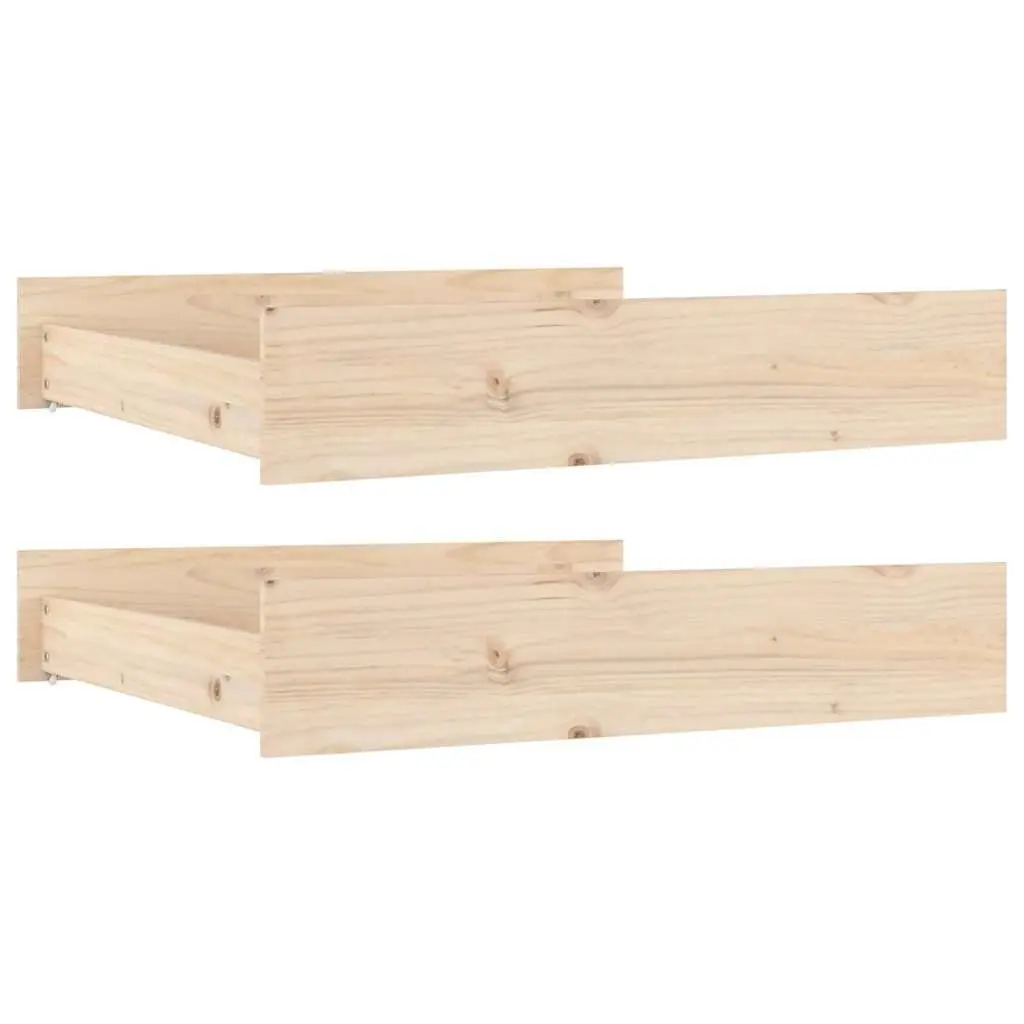 UnderbedStorageDrawersBrownPineWood2PieceOrganiserEasyGlideWheels