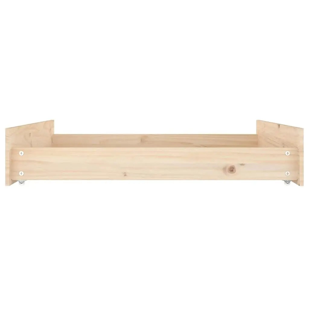 UnderbedStorageDrawersBrownPineWood2PieceOrganiserEasyGlideWheels