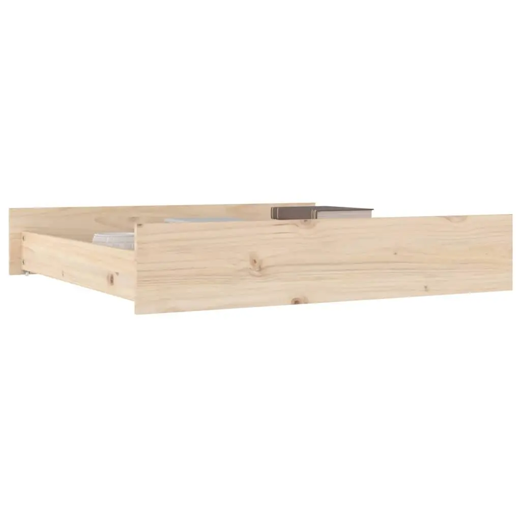 UnderbedStorageDrawersBrownPineWood2PieceOrganiserEasyGlideWheels