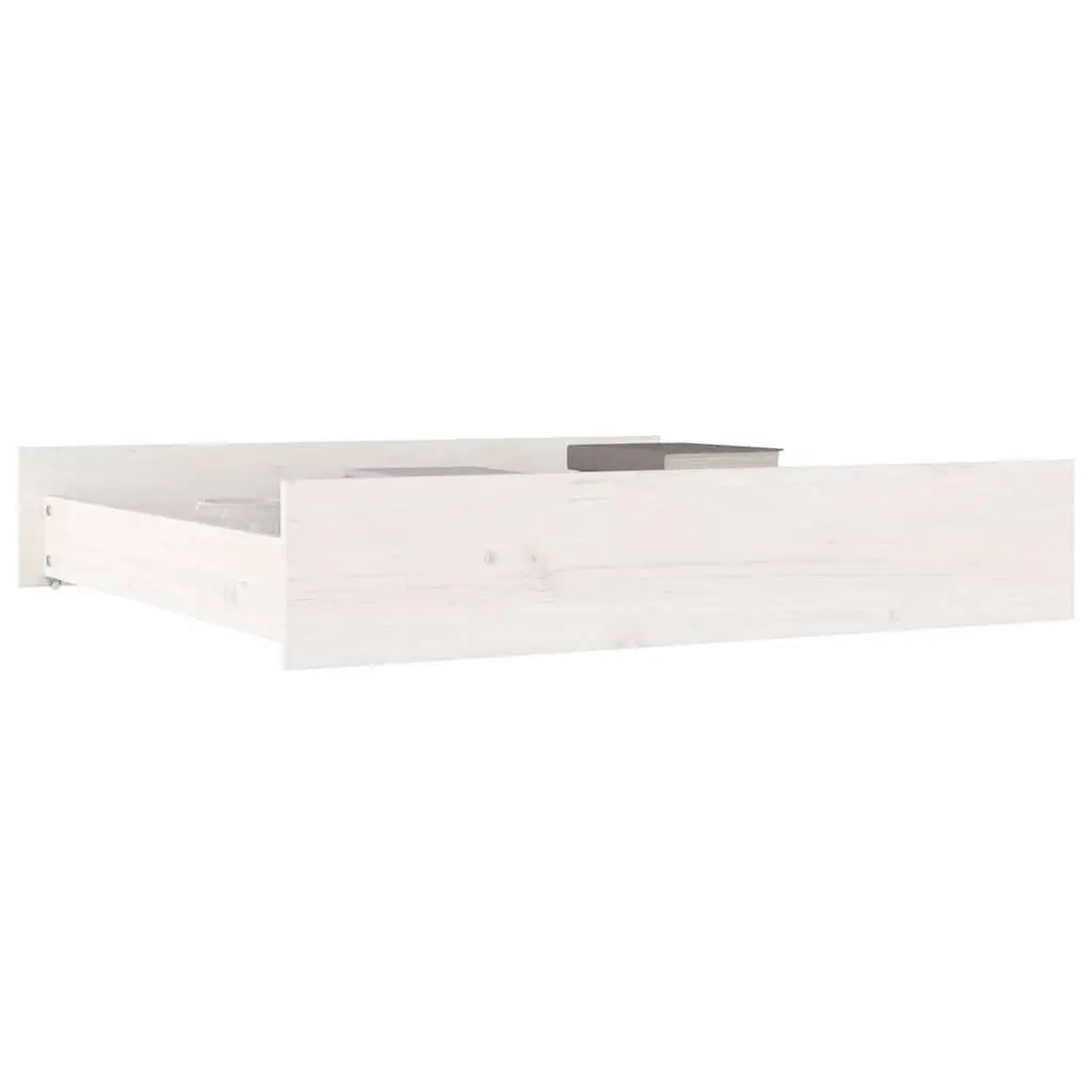 Under Bed Storage Drawers Solid Pine Wood White 2 Piece