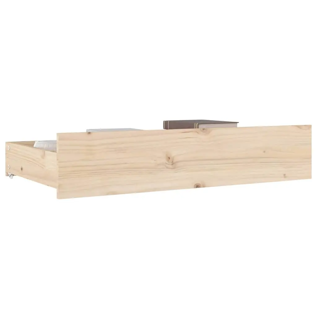 Bed Storage Drawers Solid Wood Pine Brown 4 Piece