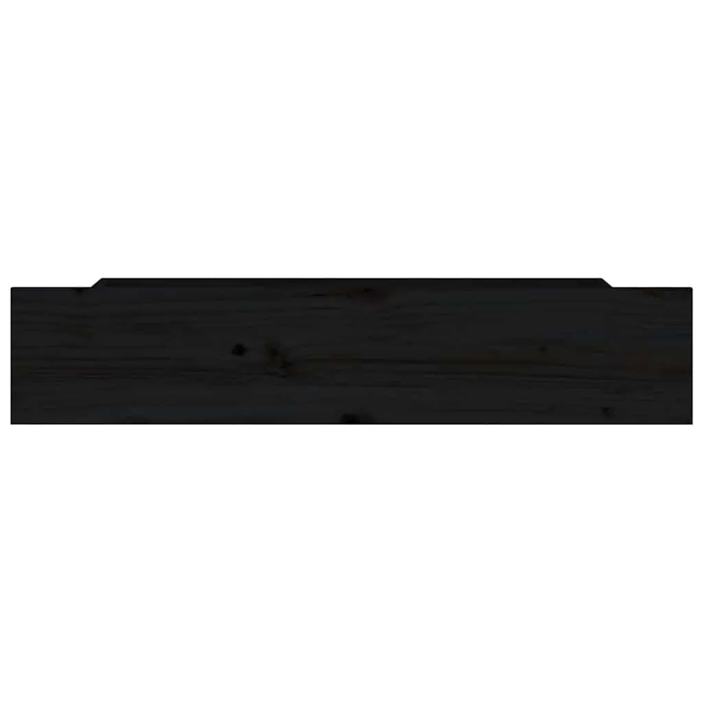 Under Bed Storage Drawers Solid Pine Wood 4 pcs Black