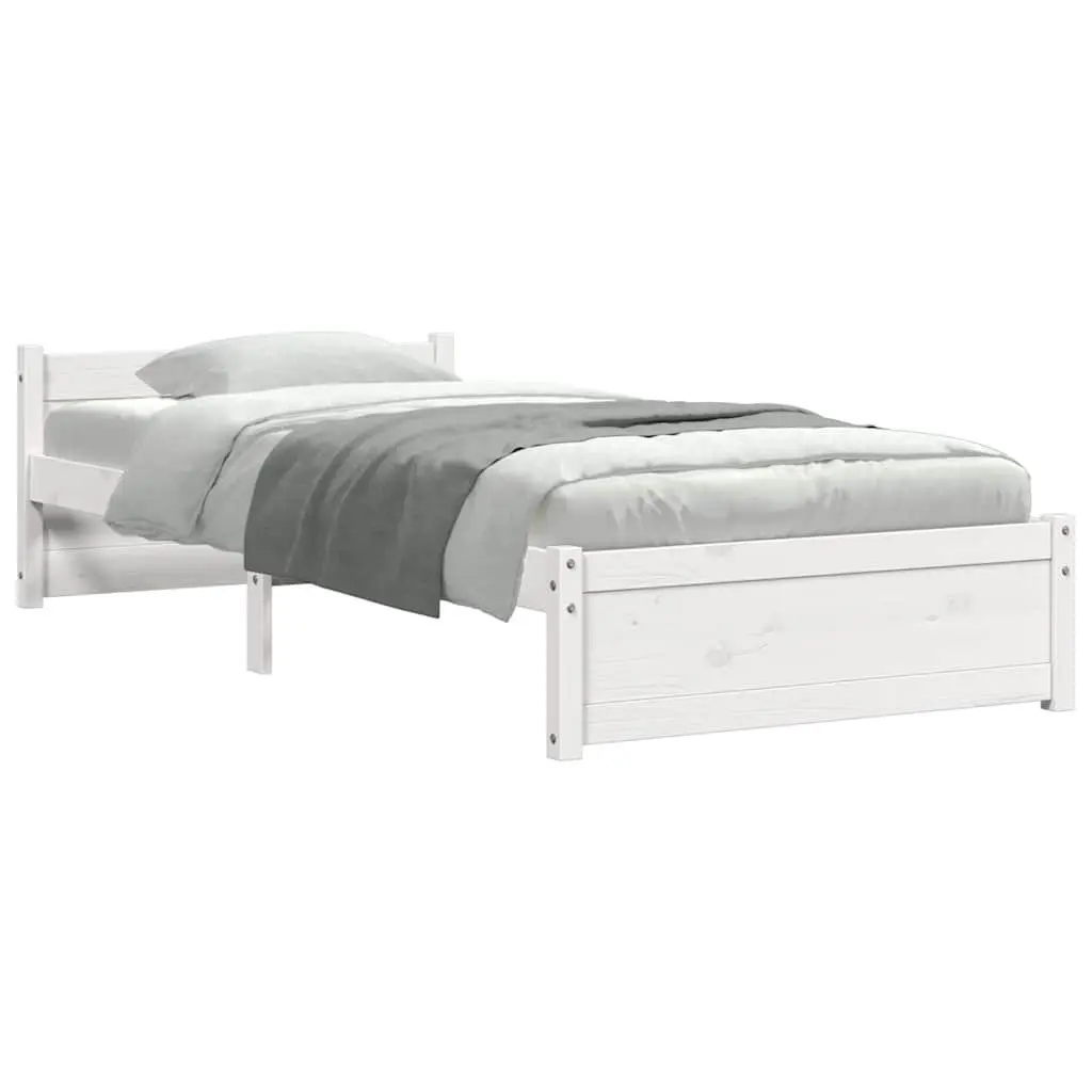 Solid Wood Bed Frame Single 90x190cm in White