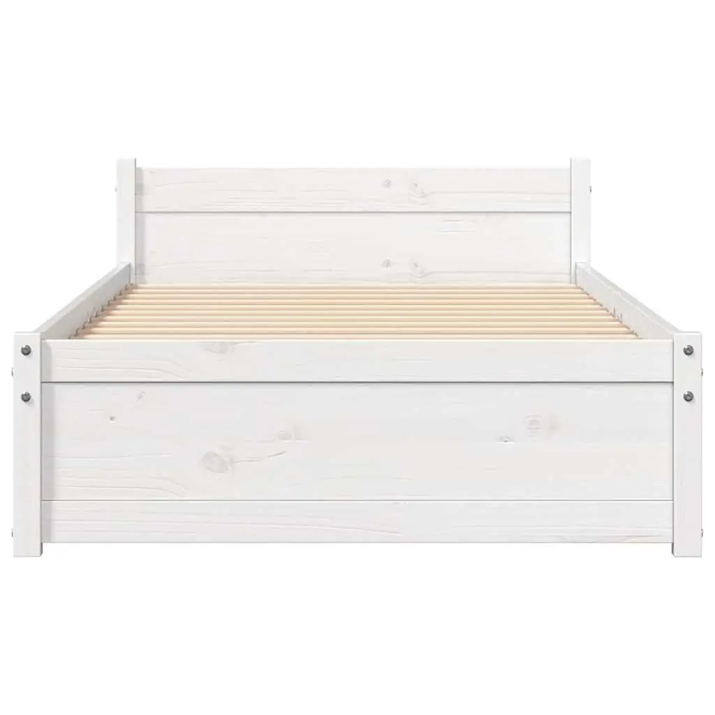 Solid Wood Bed Frame Single 90x190cm in White