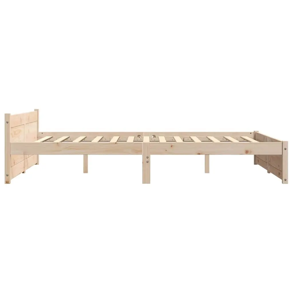 Solid Wood Bed Frame 135x190cm Brown