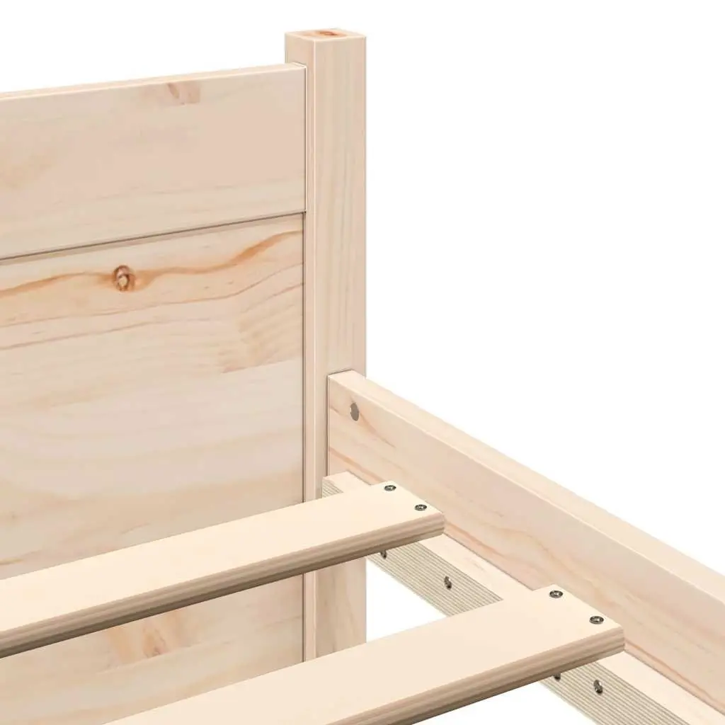 Solid Wood Bed Frame 135x190cm Brown
