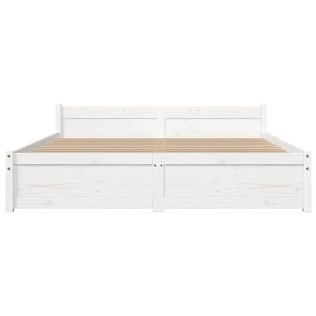 Solid Pine Wooden Bed Frame 150x200 cm White