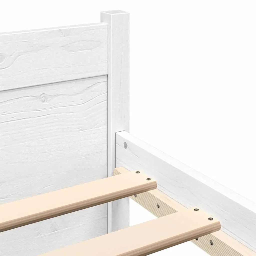 Solid Pine Wooden Bed Frame 150x200 cm White