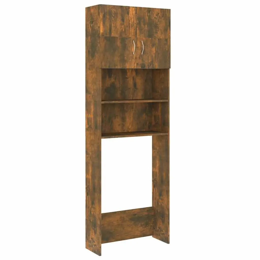 Washing Machine Cabinet Engineered Wood 64 x 25.5 x 190 cm Smoked Oak