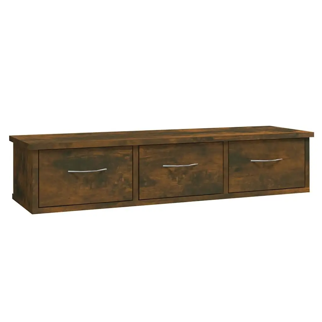 Wall Cabinet with 3 Drawers Floating Storage Unit Brown Home Furniture