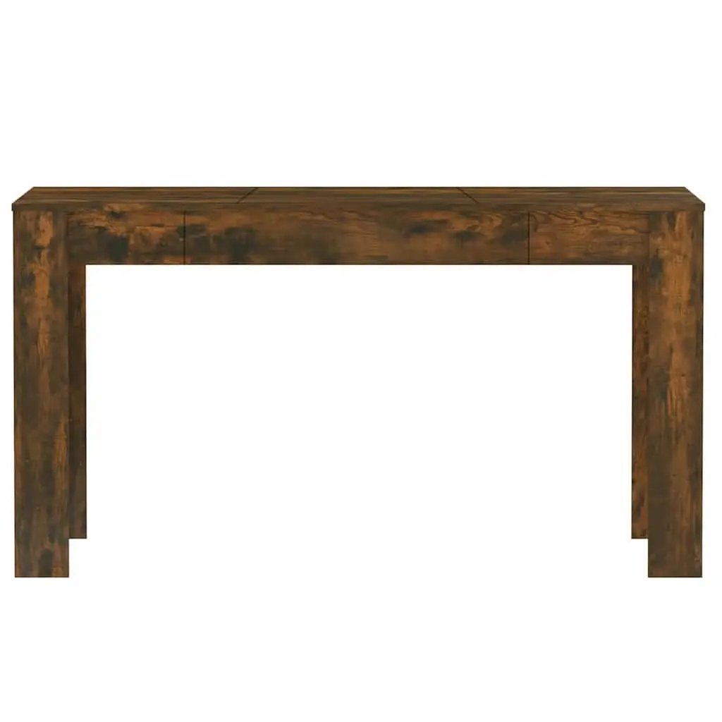 Dining Table Smoked Oak 140cm Engineered Wood Kitchen Furniture Modern Elegance