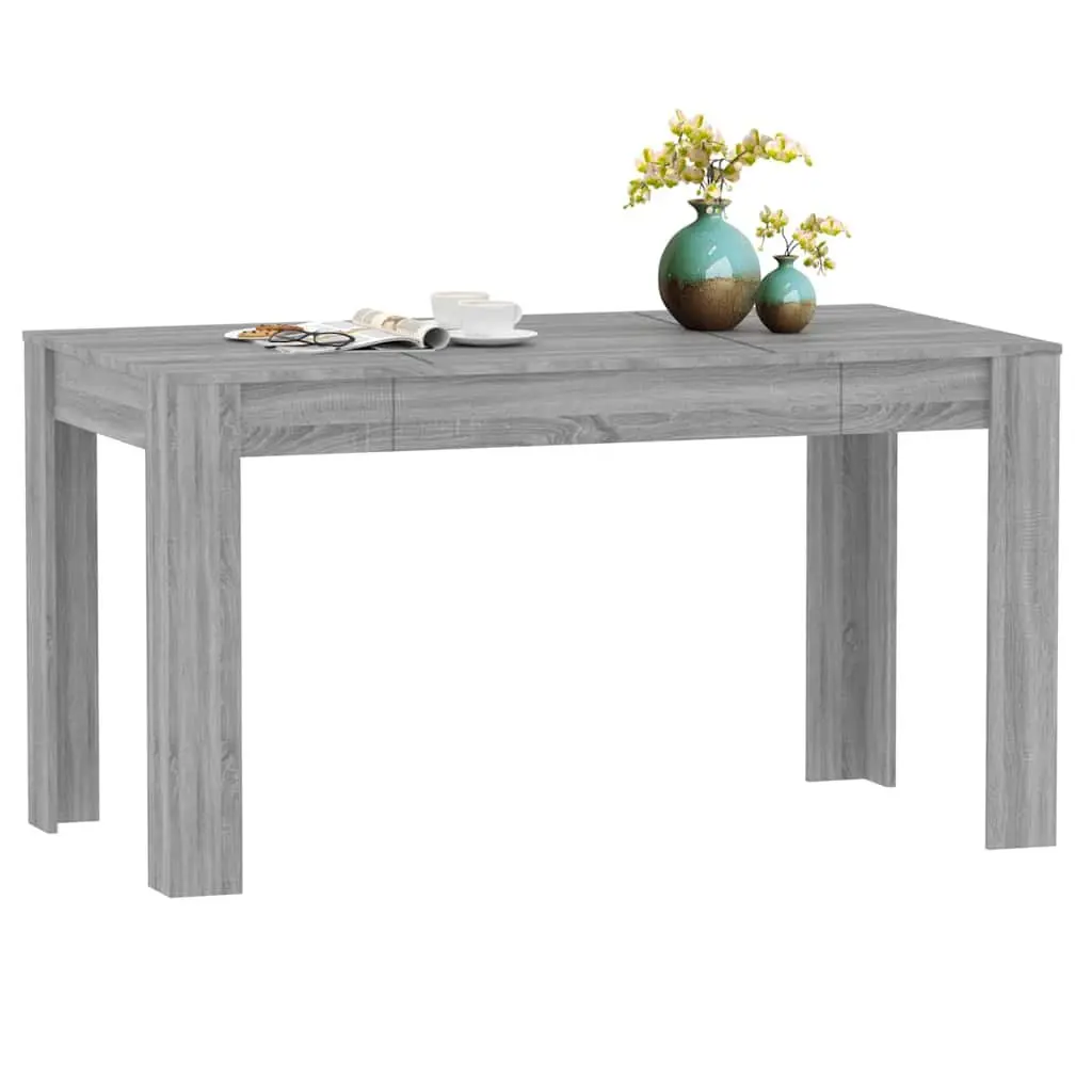 Grey Dining Table with Sturdy Engineered Wood