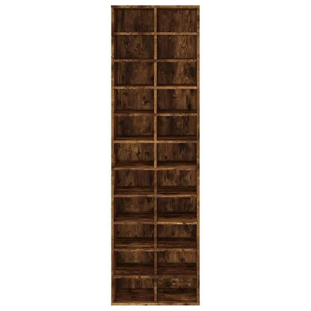 Shoe Cabinet with 22 Compartments in Smoked Oak