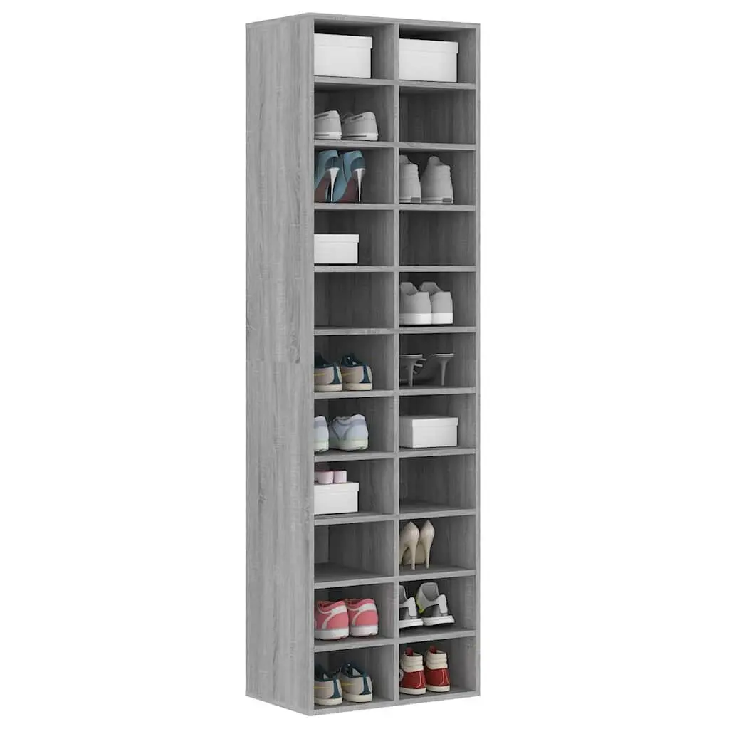 Shoe Cabinet Engineered Wood 54x34x183 cm Grey