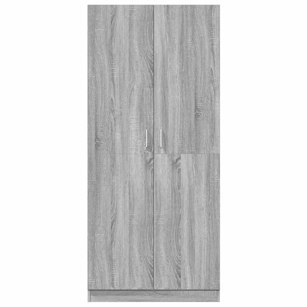 Sonoma Grey Wardrobe Storage Cabinet with Hanging Rod