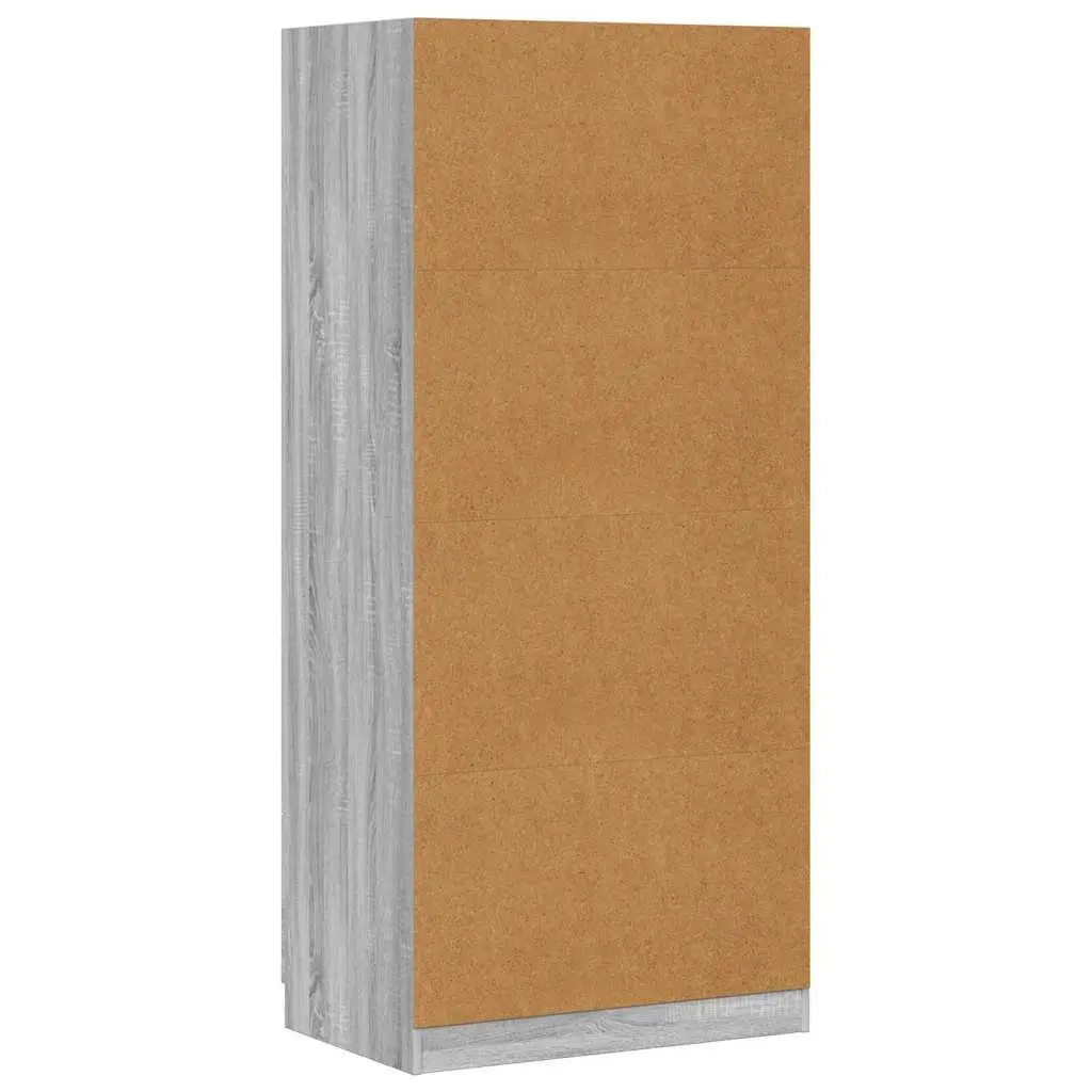 Sonoma Grey Wardrobe Storage Cabinet with Hanging Rod