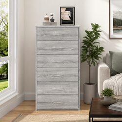 Stylish Grey Sideboard with 6 Drawers for Optimal Storage