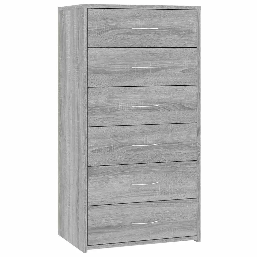 Grey Sideboard with 6 Drawers for Optimal Storage