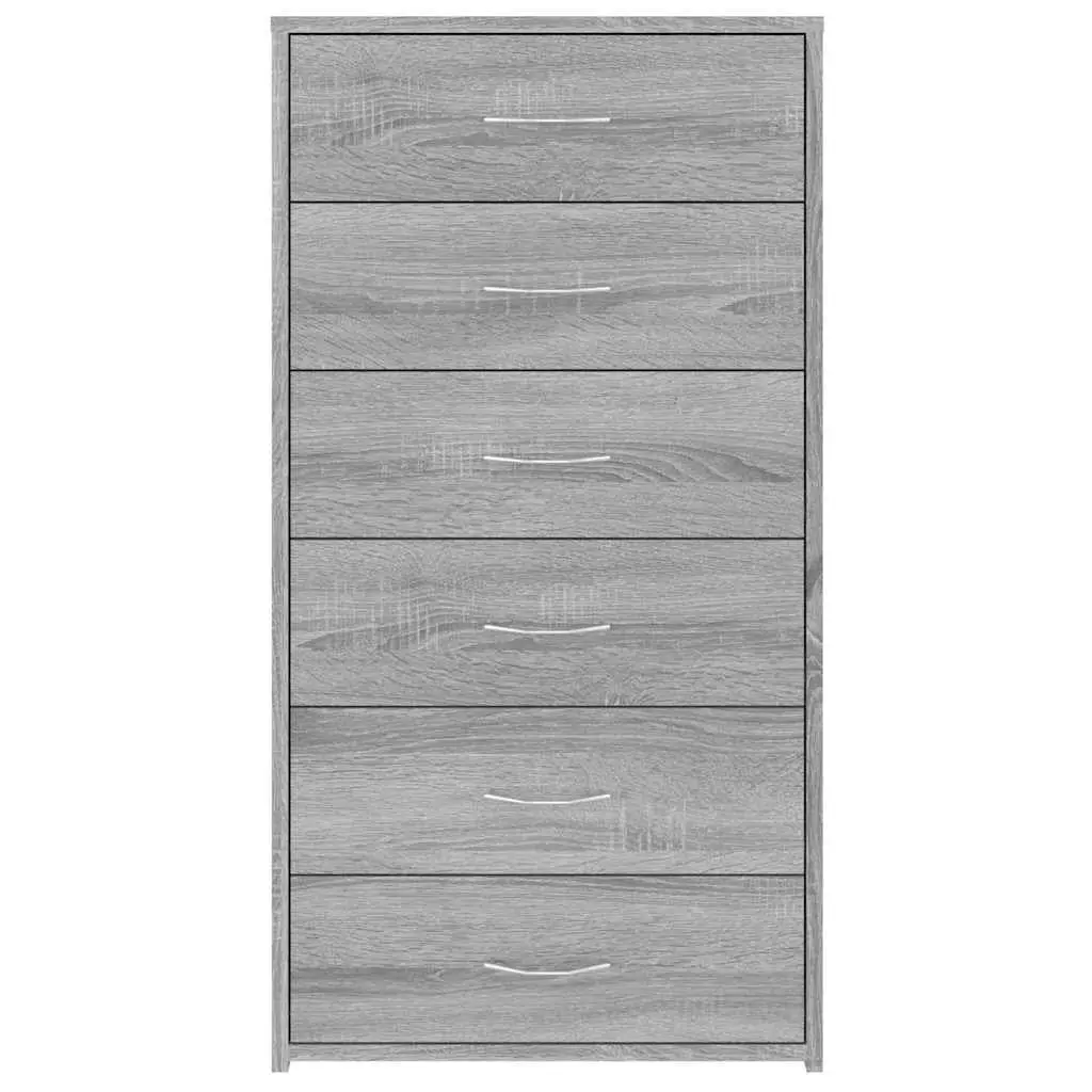 Grey Sideboard with 6 Drawers for Optimal Storage
