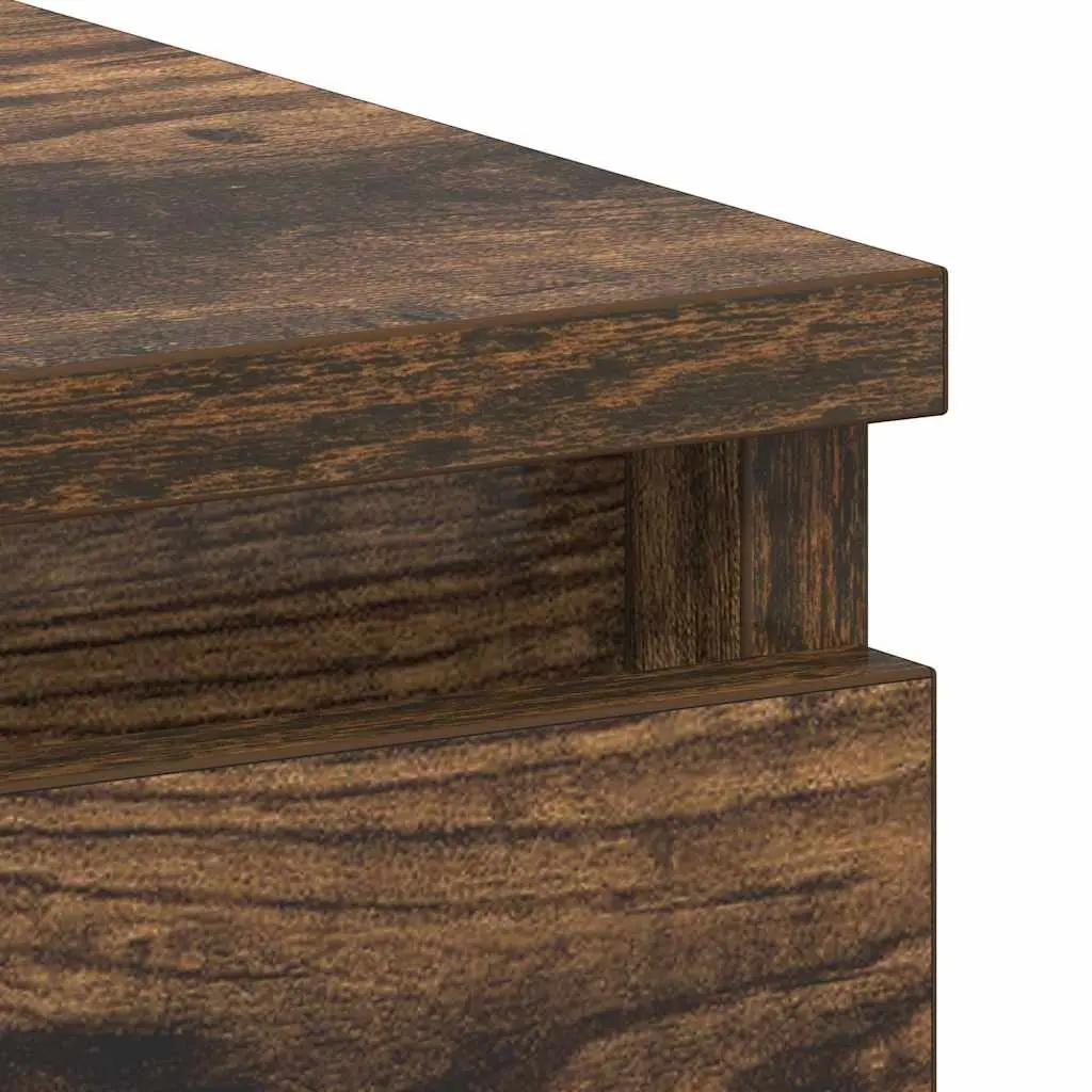 Brown Engineered Wood Office Desk with Storage